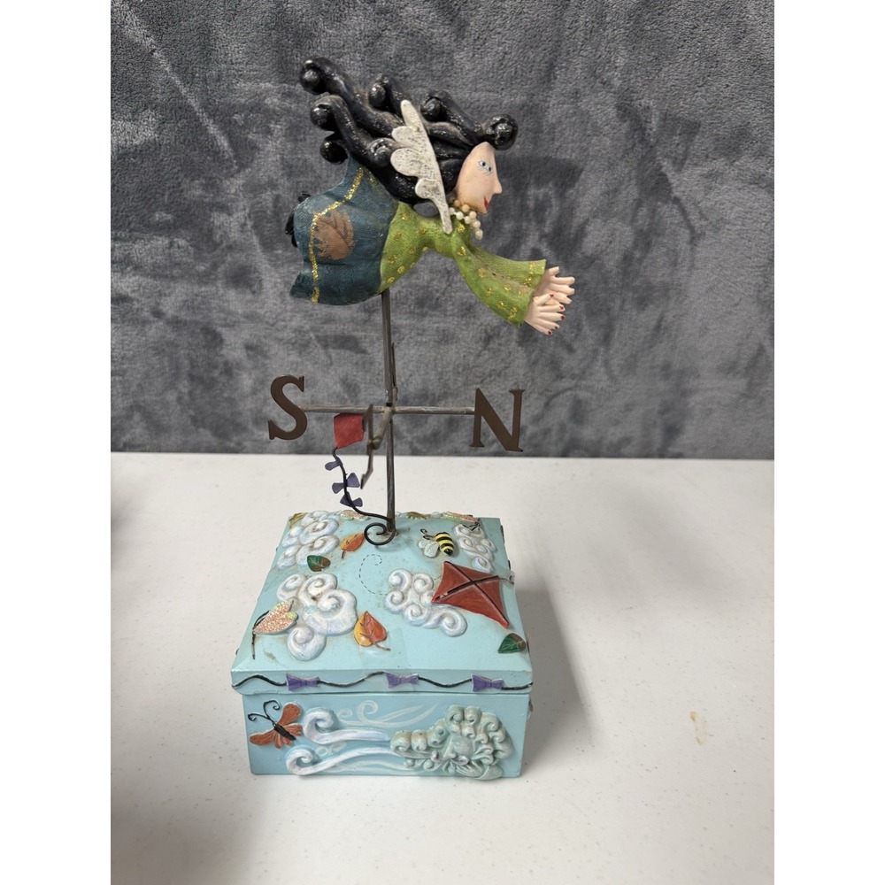 Vintage Silvestri Karen Rossi Fanciful Flights Weather Vane Trinket Box